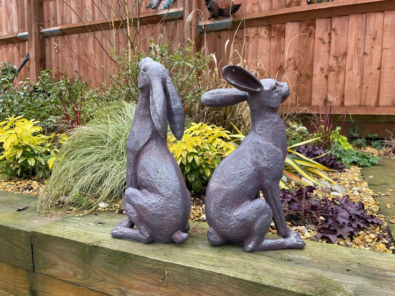 Large Moon - Gazing Hares - Brown - Backyard Bliss