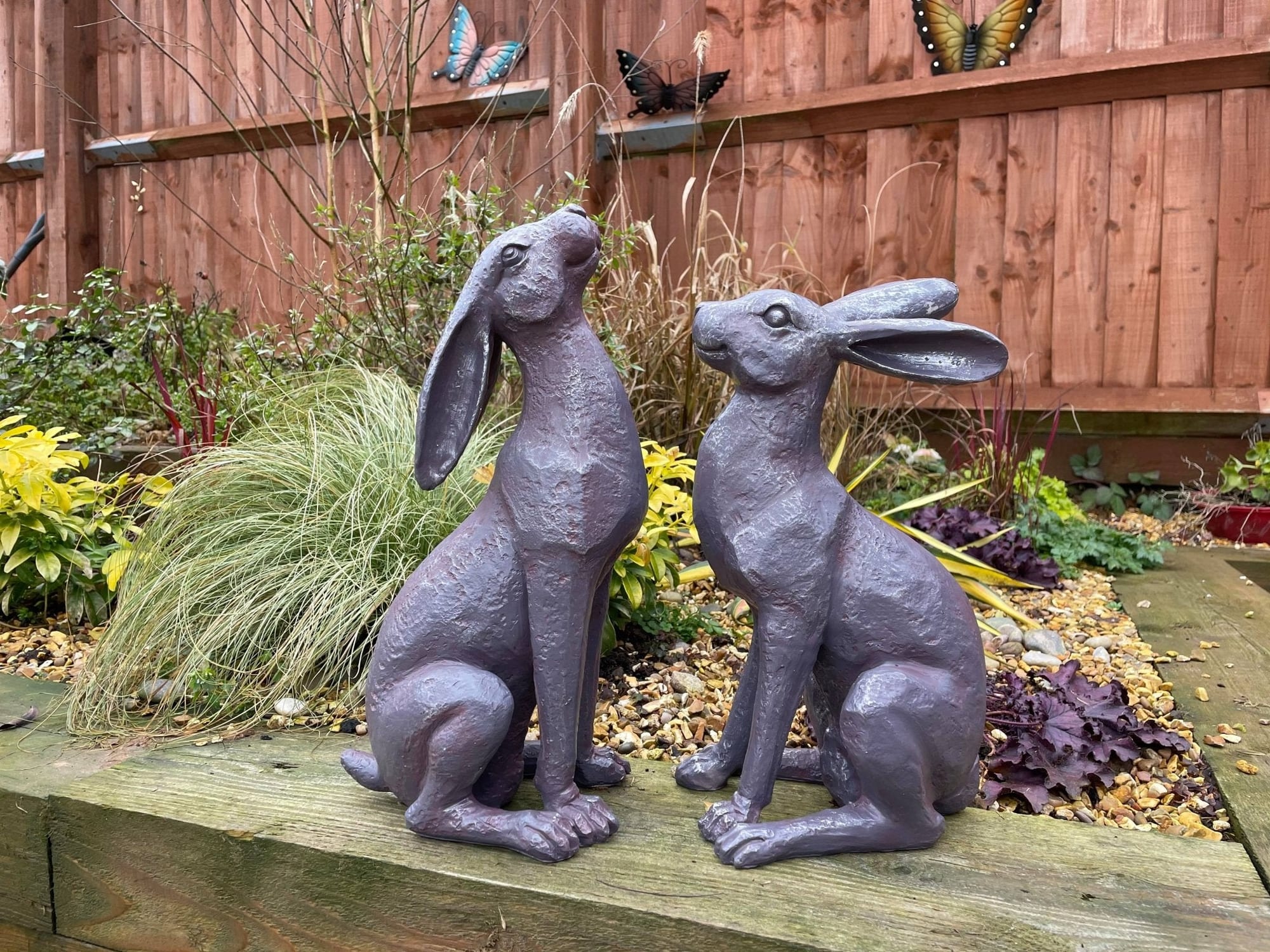Large Moon - Gazing Hares - Brown - Backyard Bliss