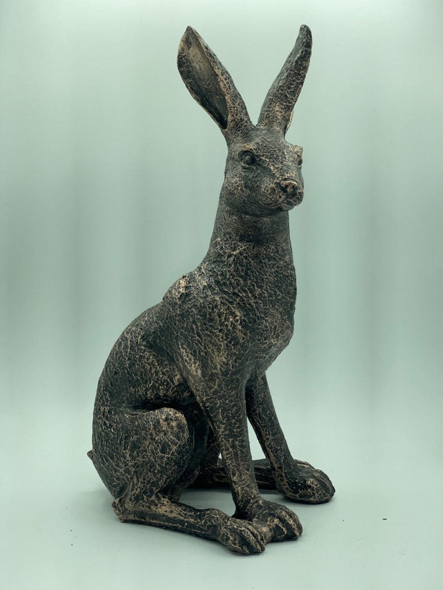 Large New Bronze March Hares Ornament Set - Backyard Bliss