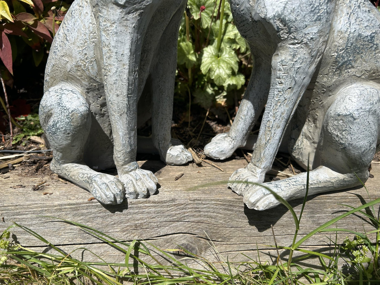 Large Verdigris Moon - Gazing Hares Ornament Set - Backyard Bliss