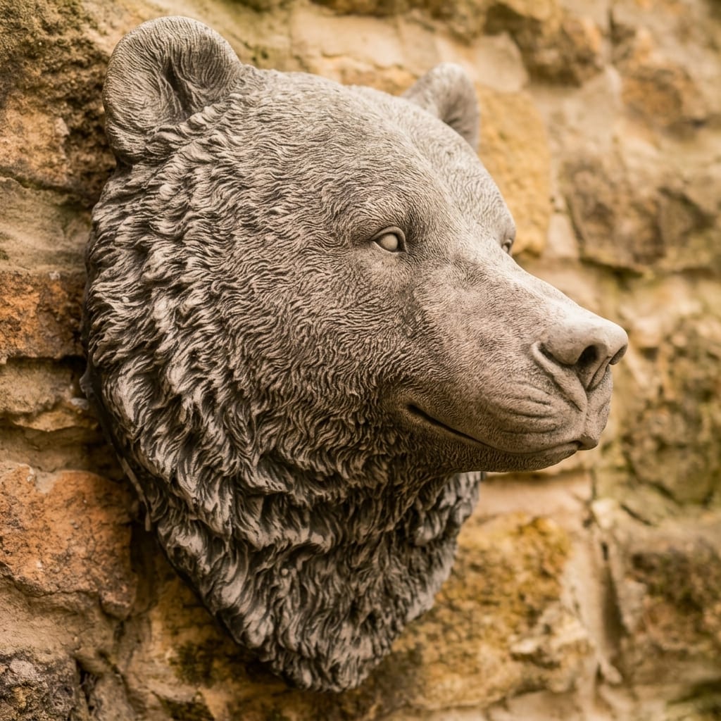 Large Wall Mounted Bear Head | Garden Ornament