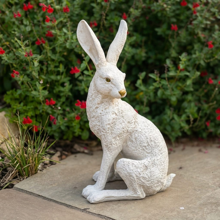 Large White March Hare | Garden Statue