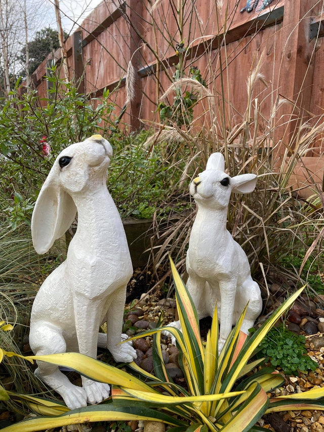 Large White Moon - Gazing Hares Ornament Set - Backyard Bliss