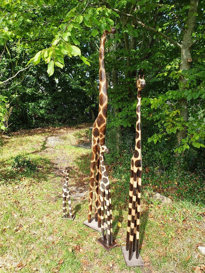 Large Wooden Giraffes - Set of 4 - Backyard Bliss
