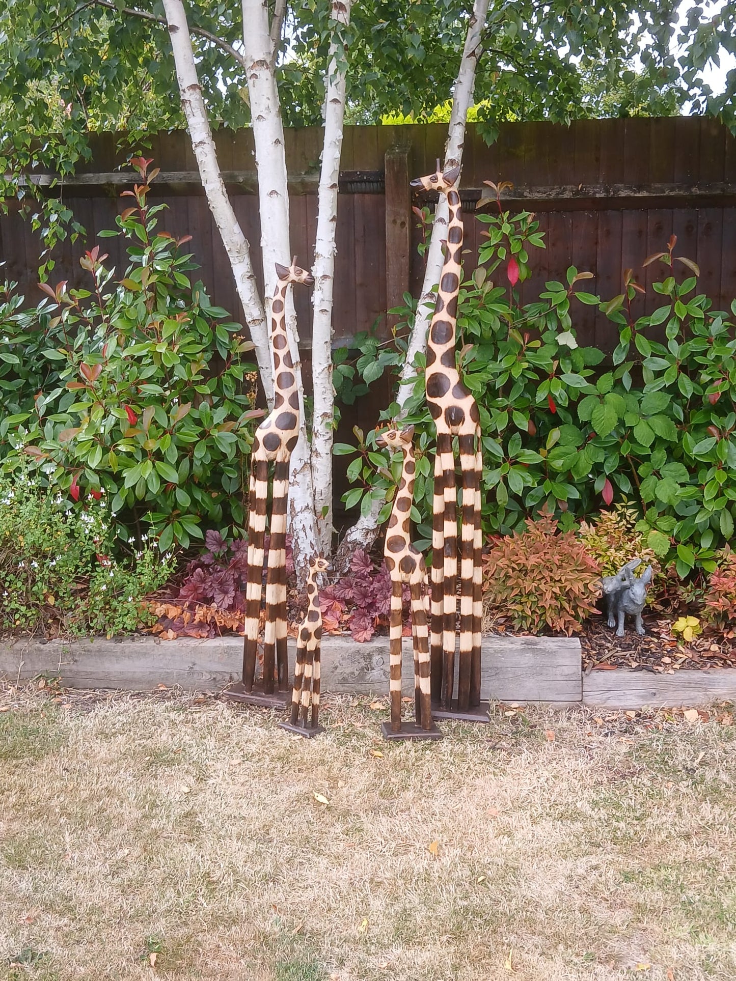 Large Wooden Giraffes - Set of 4 - Backyard Bliss
