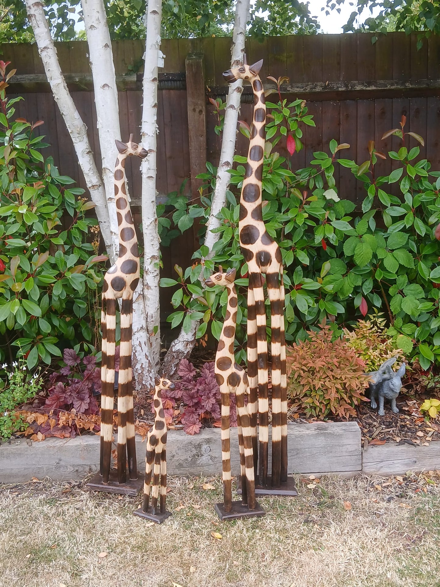 Large Wooden Giraffes - Set of 4 - Backyard Bliss