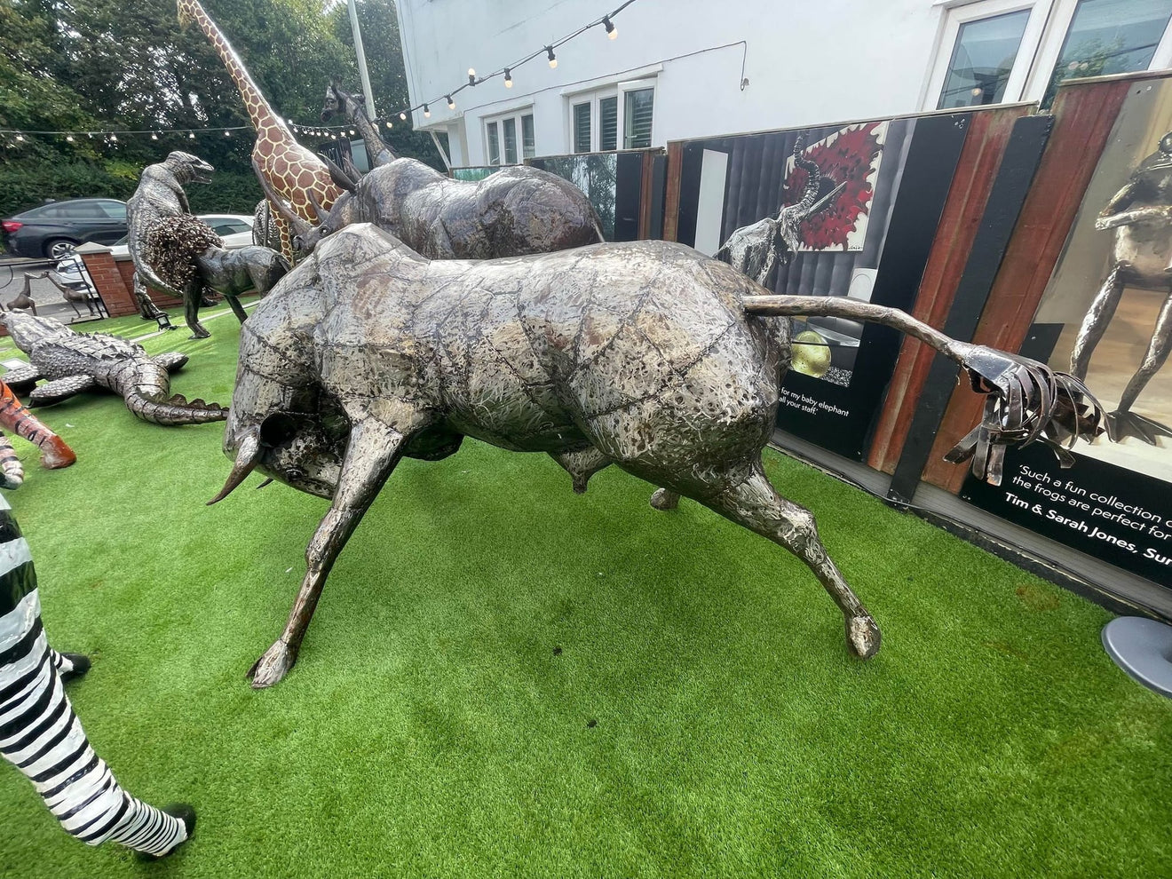 Life Size Metal Bull - Backyard Bliss