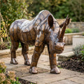 Life Size Metal Rhino Sculpture