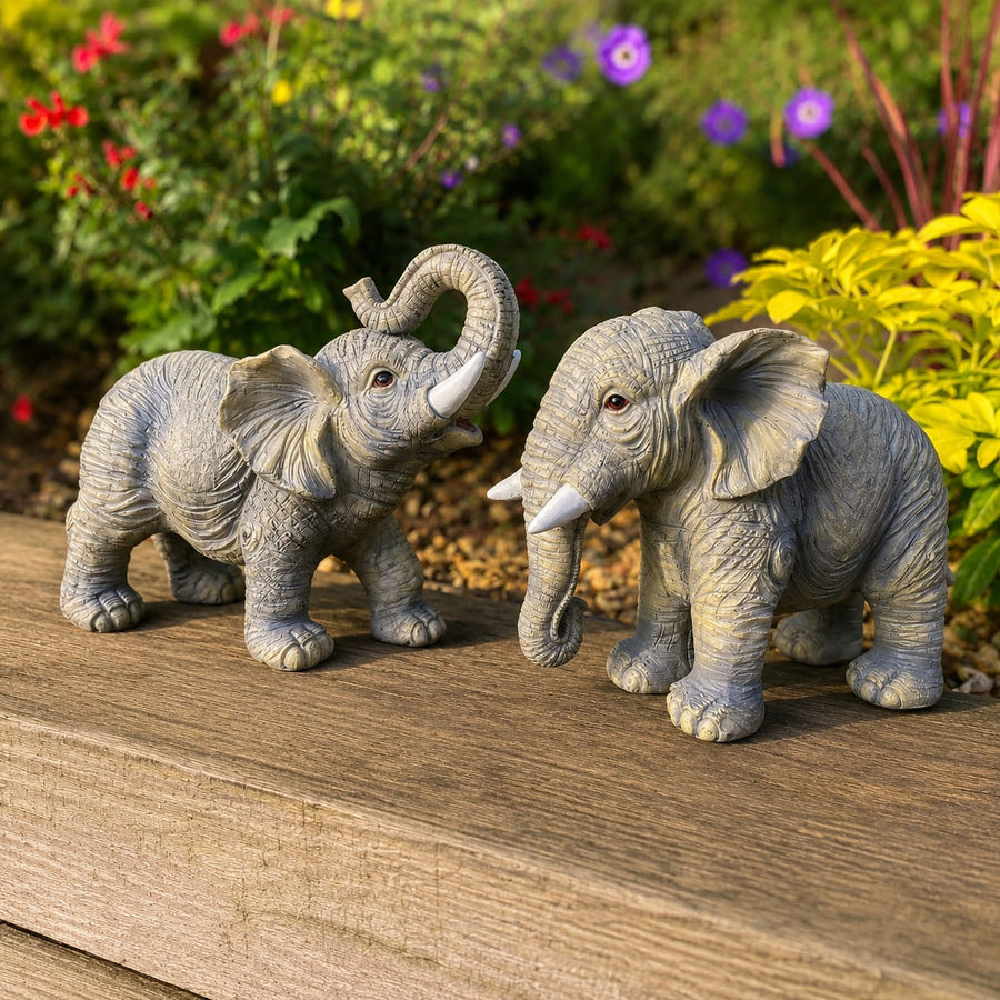 Mini Elephant Garden Ornament Set