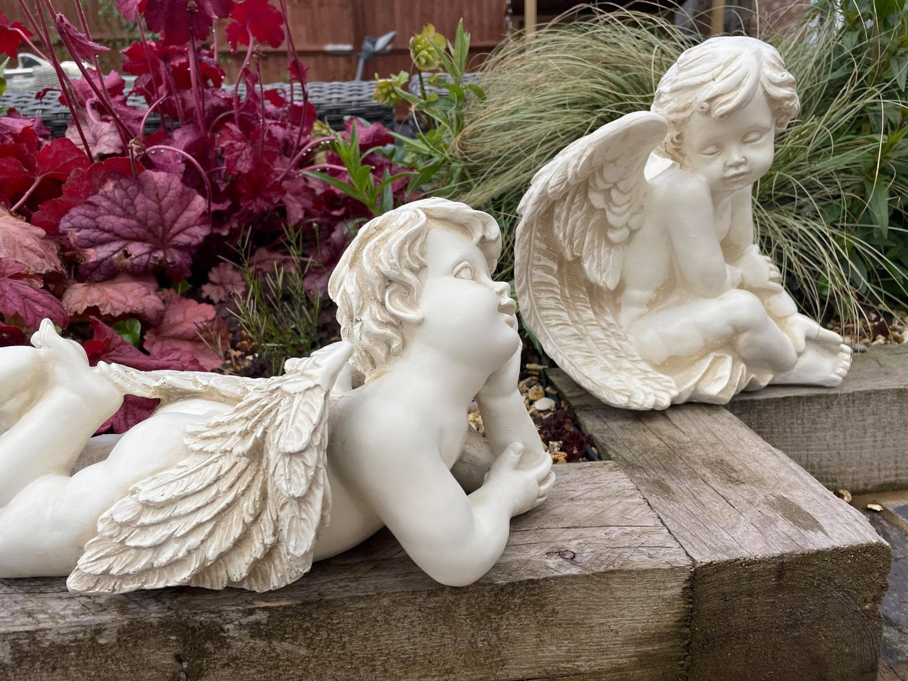 Pair of Angelic Cherubs - Backyard Bliss