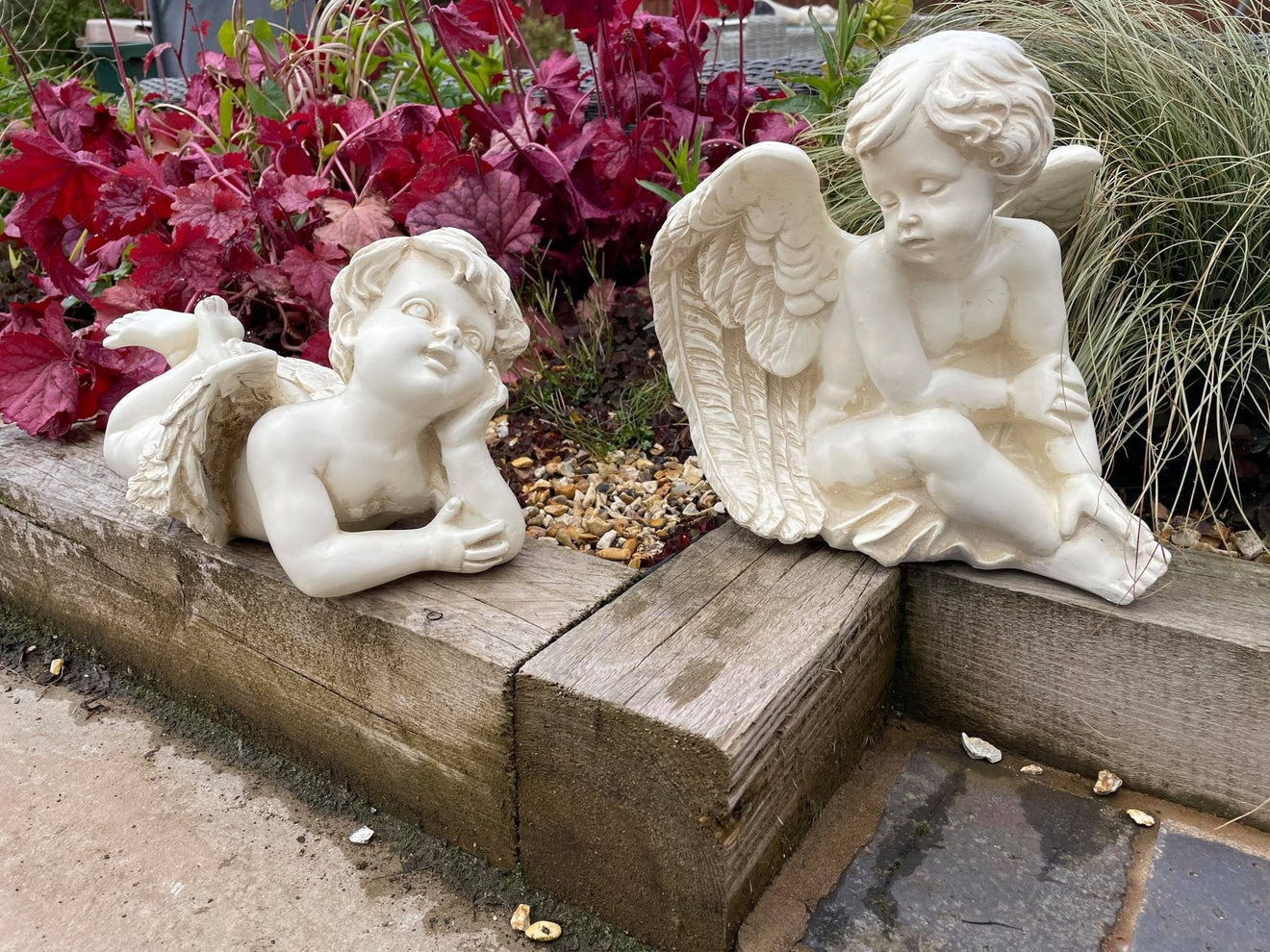 Pair of Angelic Cherubs - Backyard Bliss