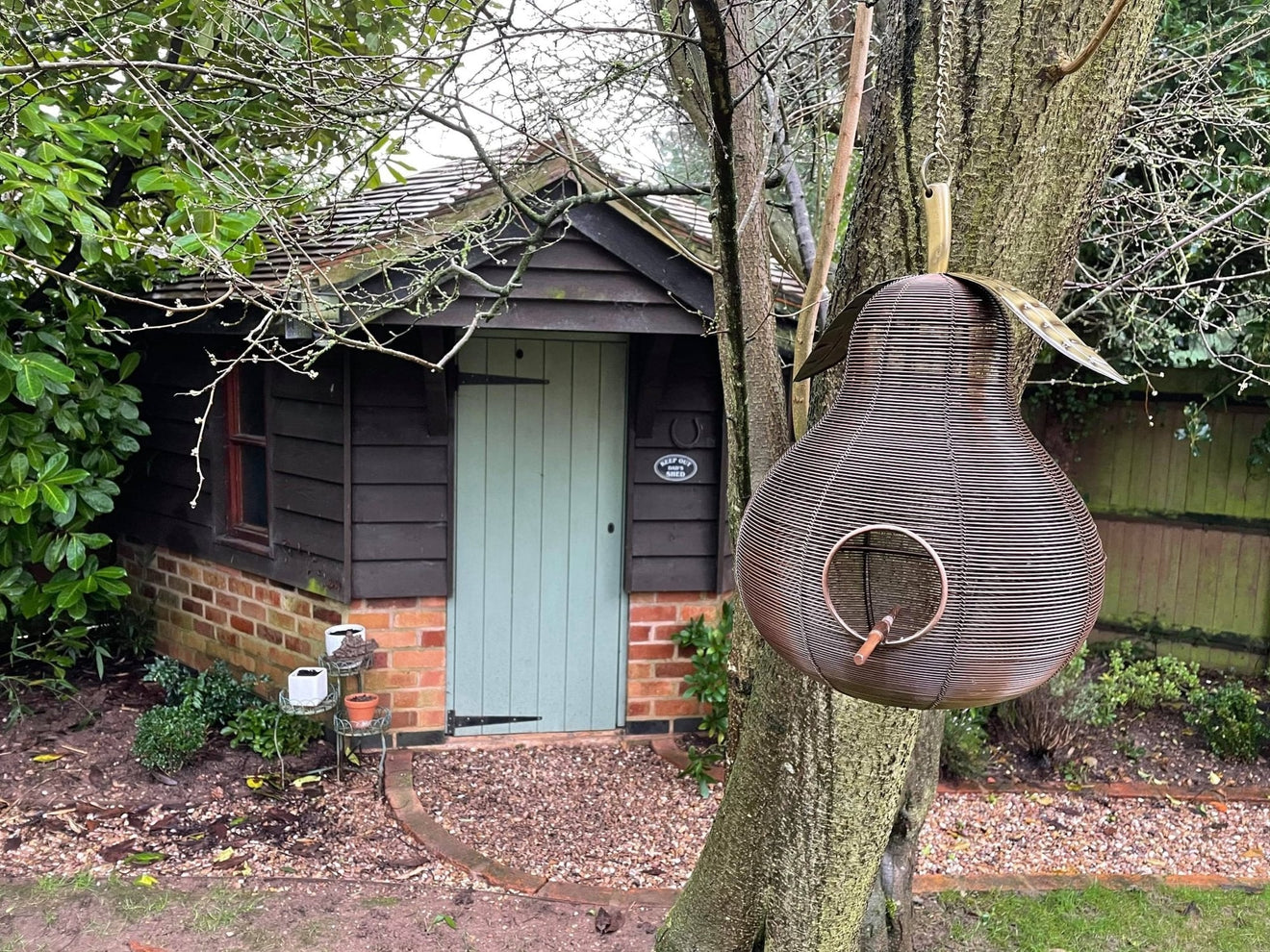 Pear Shaped Copper Bird Feeder - Backyard Bliss