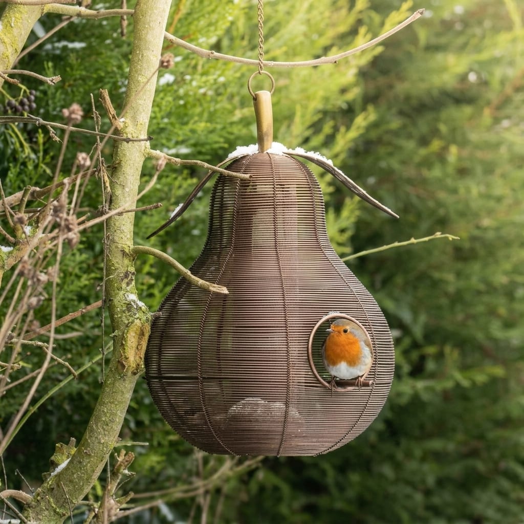 Pear Shaped Copper Bird Feeder | Garden Ornament