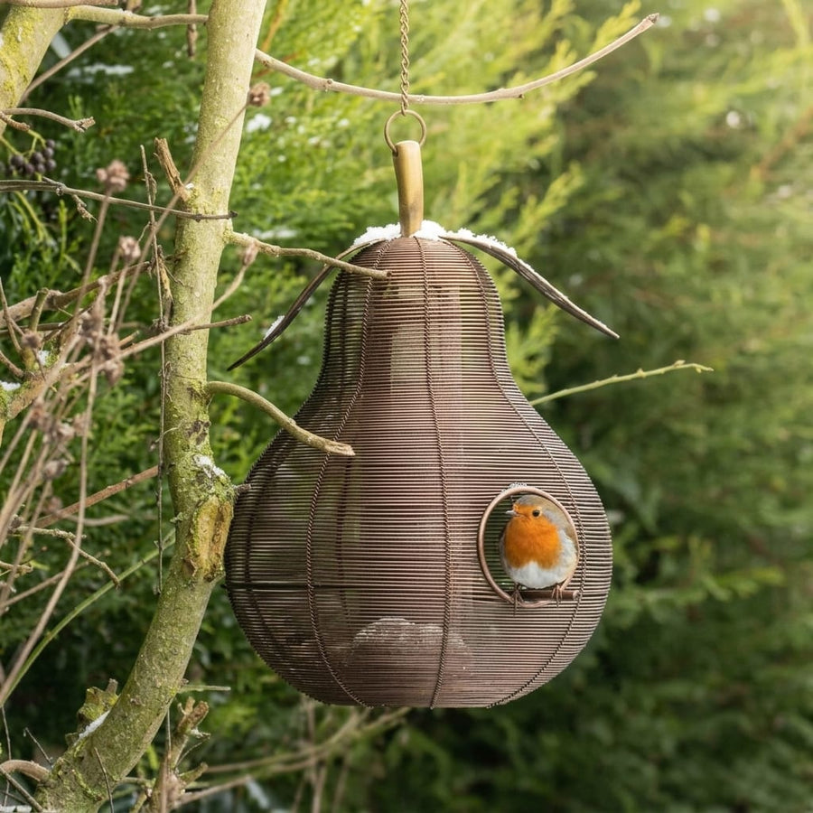 Pear Shaped Copper Bird Feeder | Garden Ornament