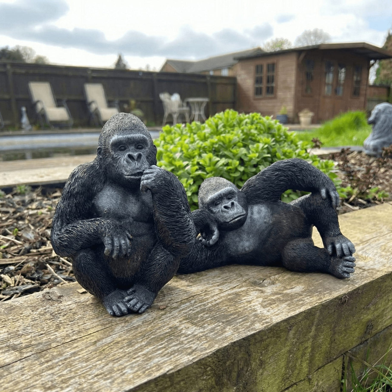 Relaxing Gorilla Ornament Set - Backyard Bliss