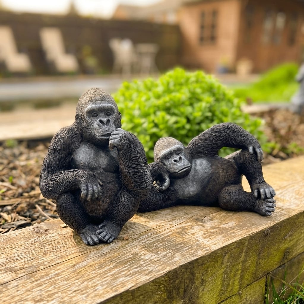 Relaxing Gorilla Ornament Set