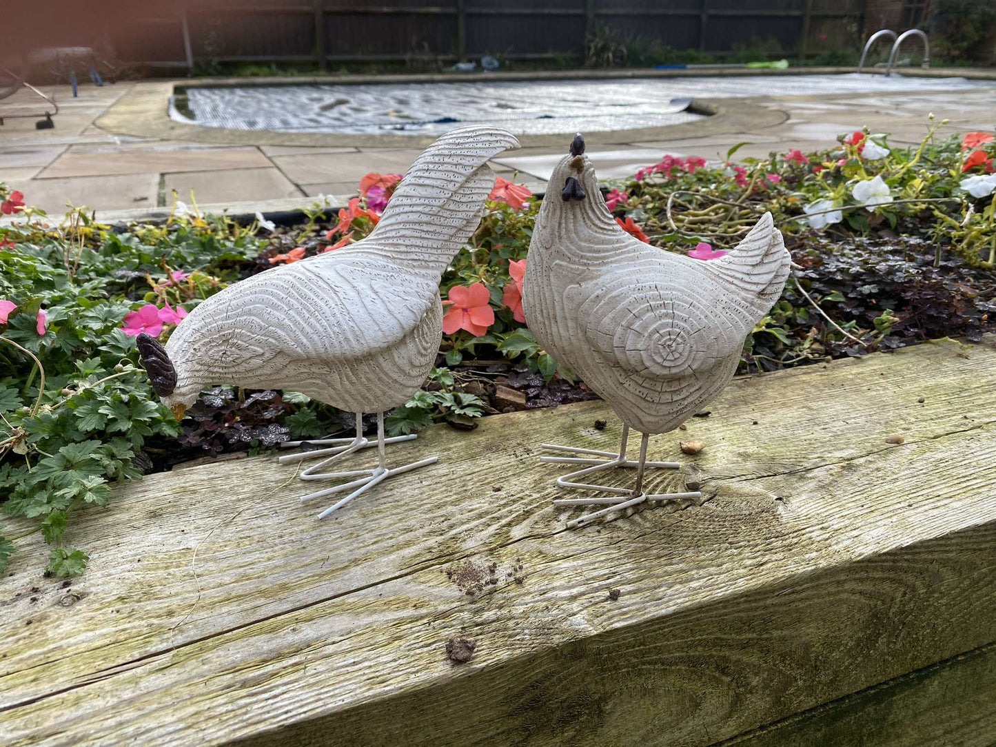 Rustic Roosters Garden Ornament Set - Backyard Bliss