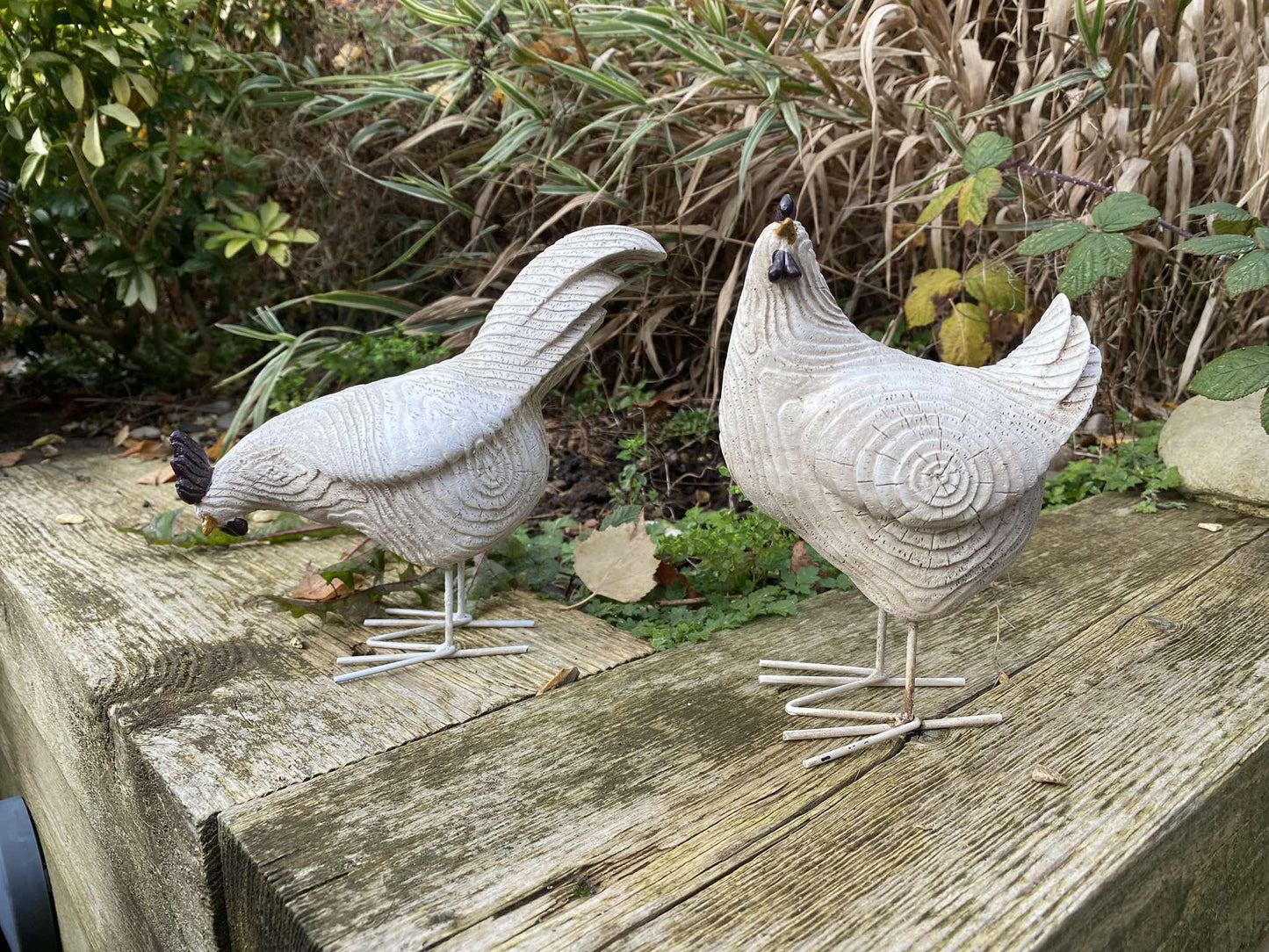 Rustic Roosters Garden Ornament Set - Backyard Bliss