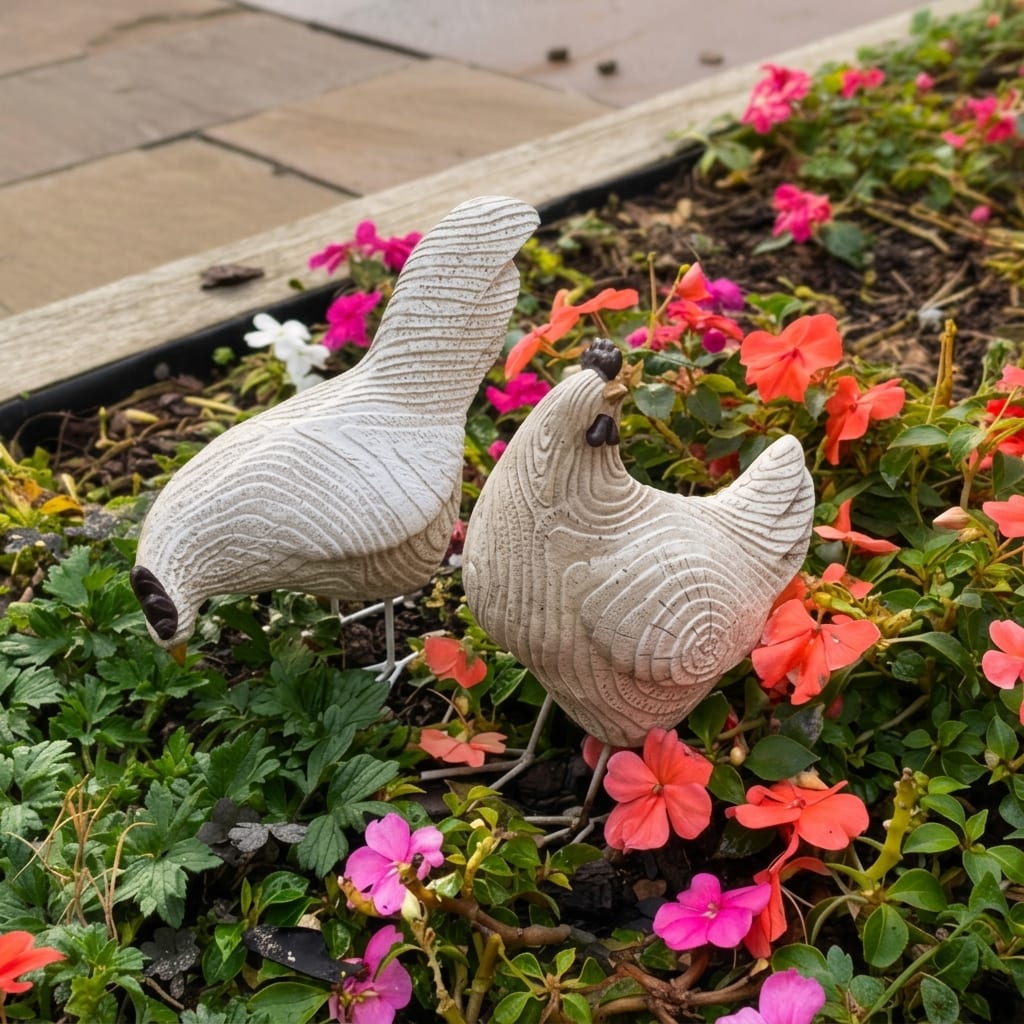 Rustic Roosters Garden Ornament Set