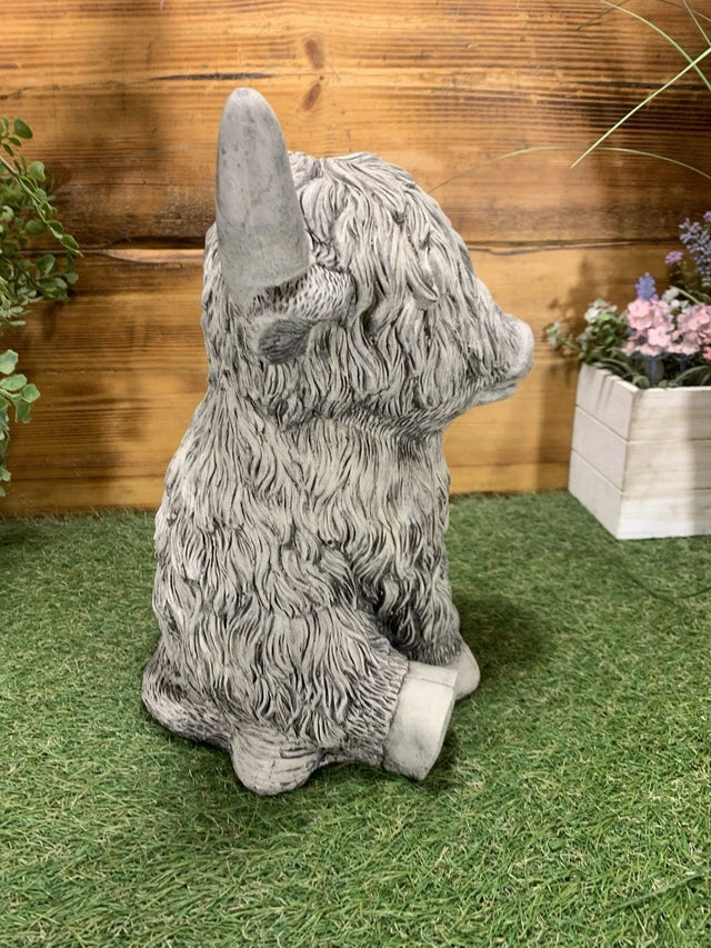 Highland Cow Stone Garden Statue