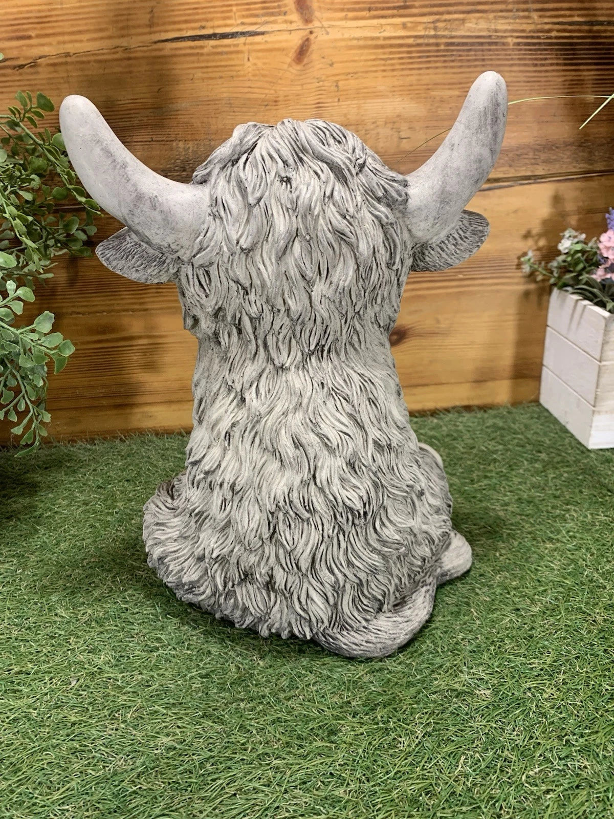 Highland Cow Stone Statue