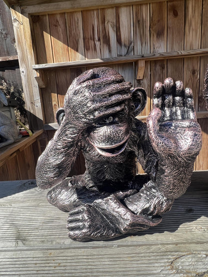 Set of 3 Monkey Set - Garden Ornament Set - Backyard Bliss