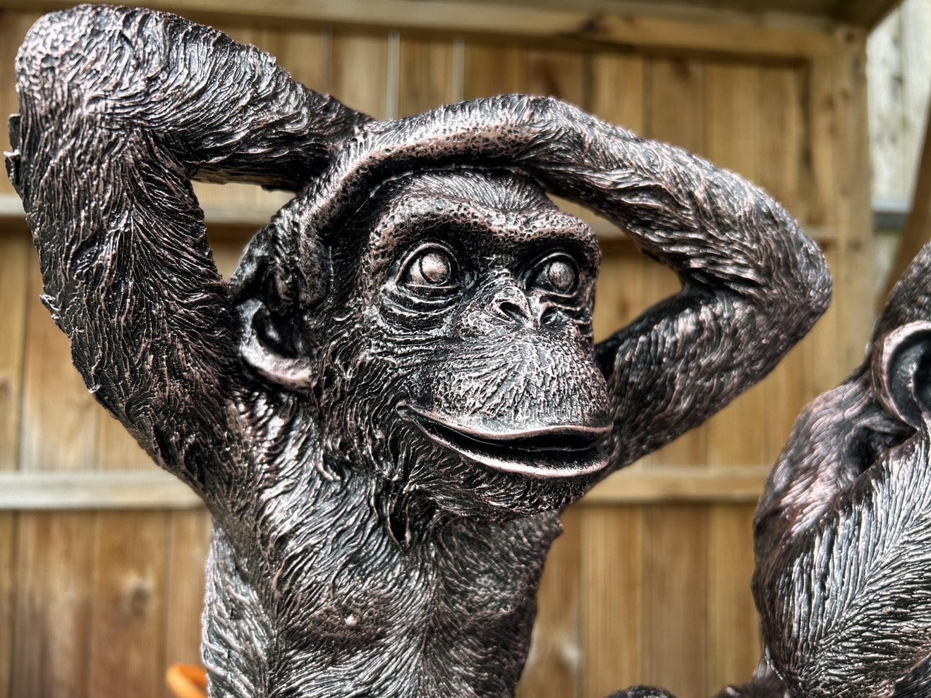 Set of 3 Monkey Set - Garden Ornament Set - Backyard Bliss