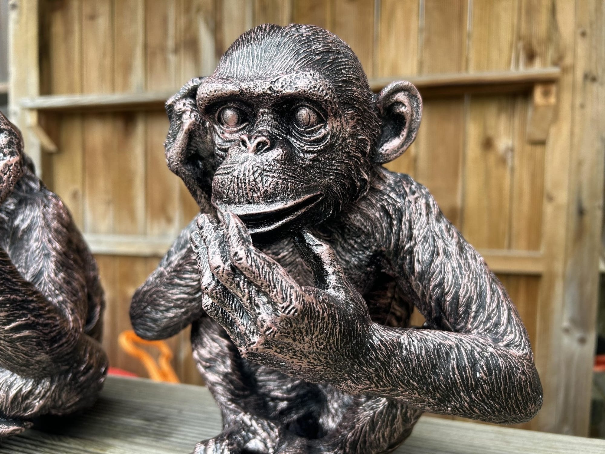 Set of 3 Monkey Set - Garden Ornament Set - Backyard Bliss