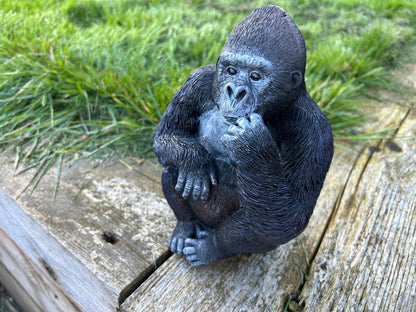 Sitting Gorilla Ornament - Backyard Bliss