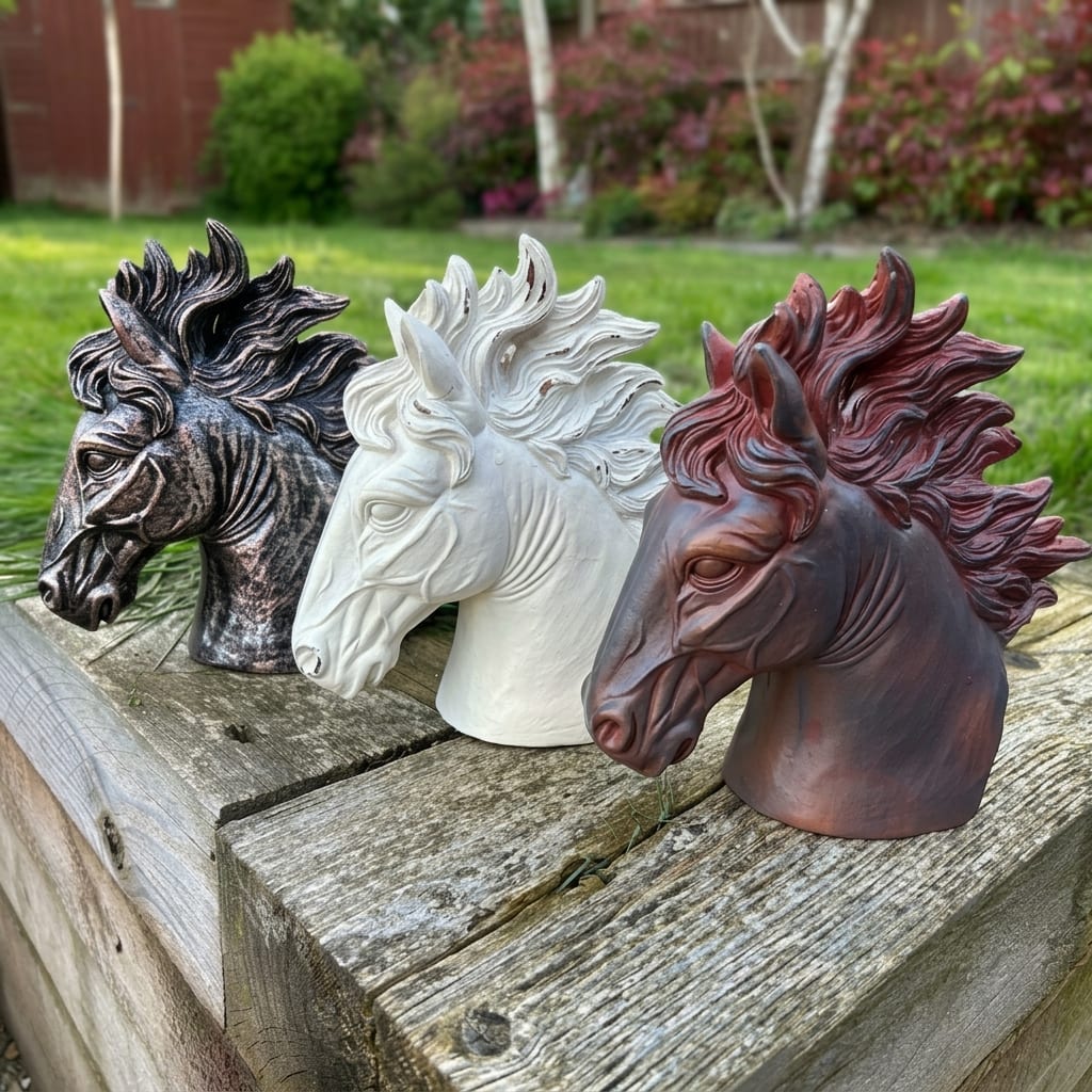 Stallion Heads | Garden Statue
