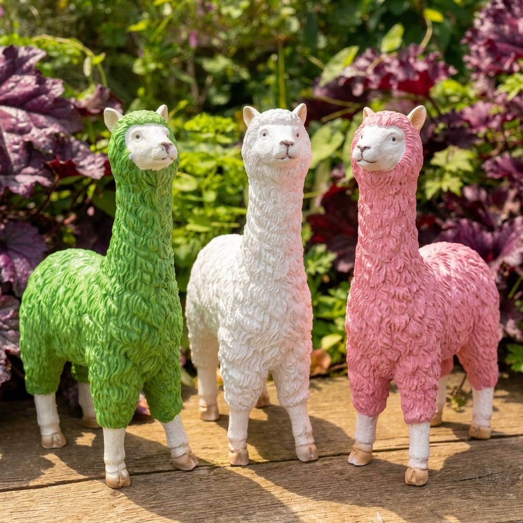 Three Funky Llamas | Garden Statue