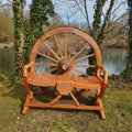Handcrafted Wagon Wheel Bench | Garden Ornament