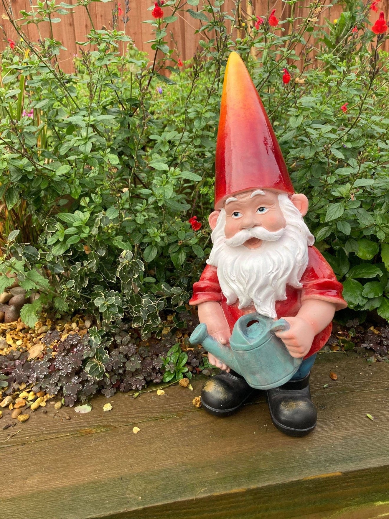 Watering Gnome and Joyful Gnome - Backyard Bliss