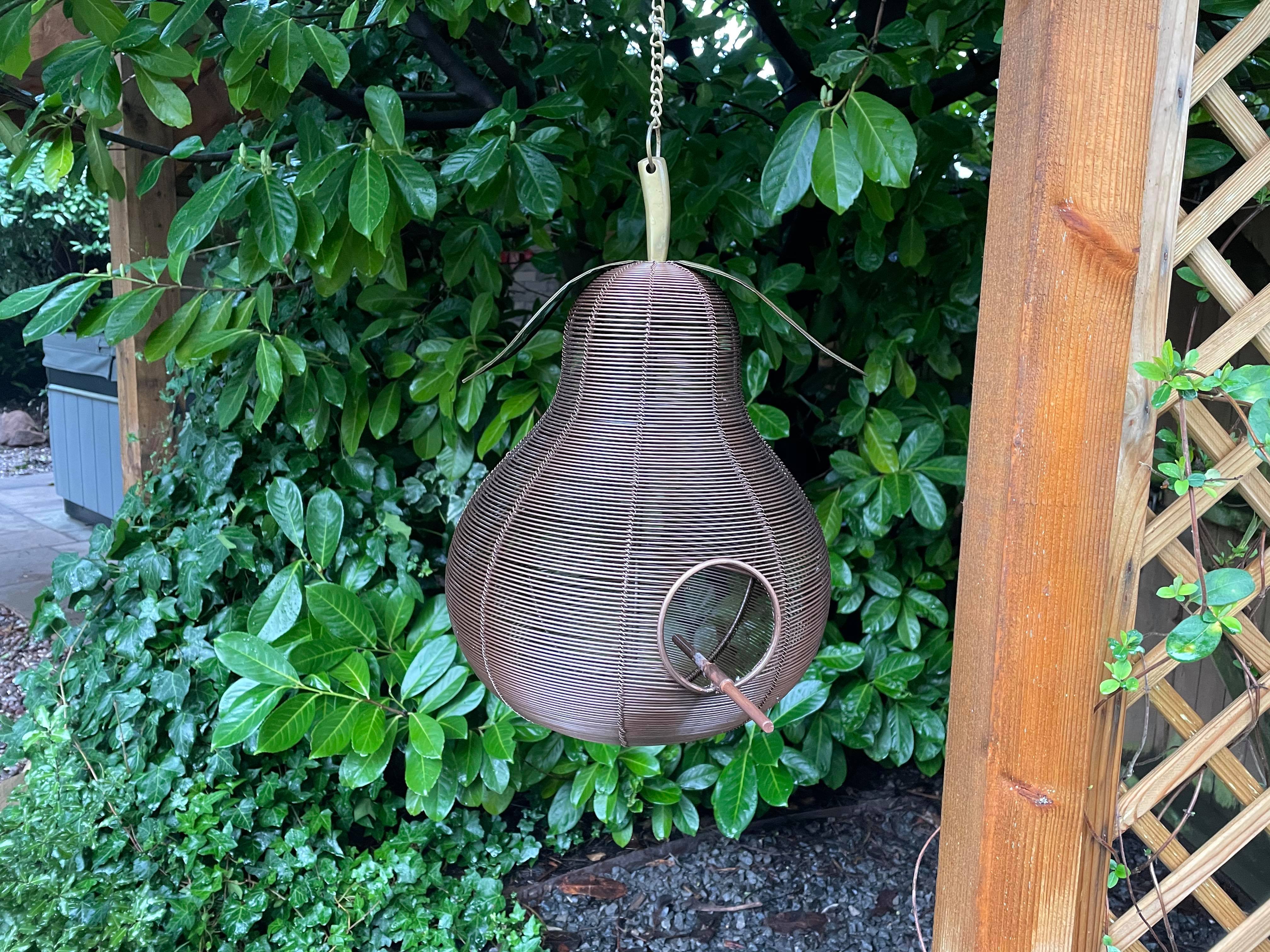 Pear Shaped Copper Bird Feeder