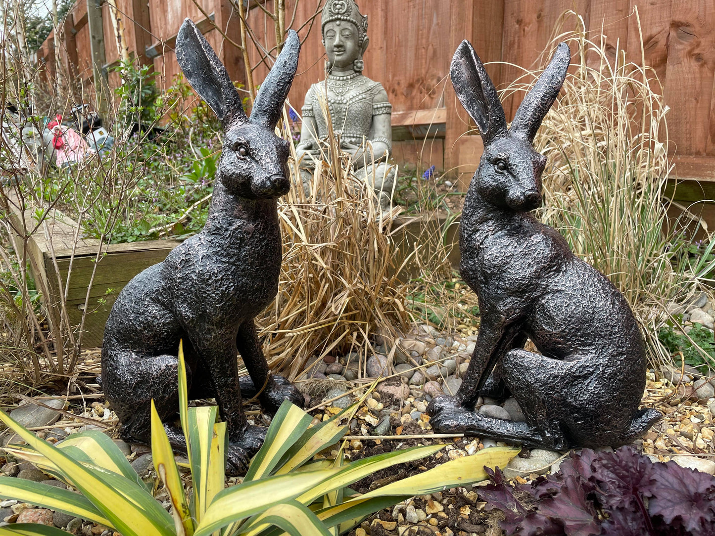Large March Hares Ornament Set