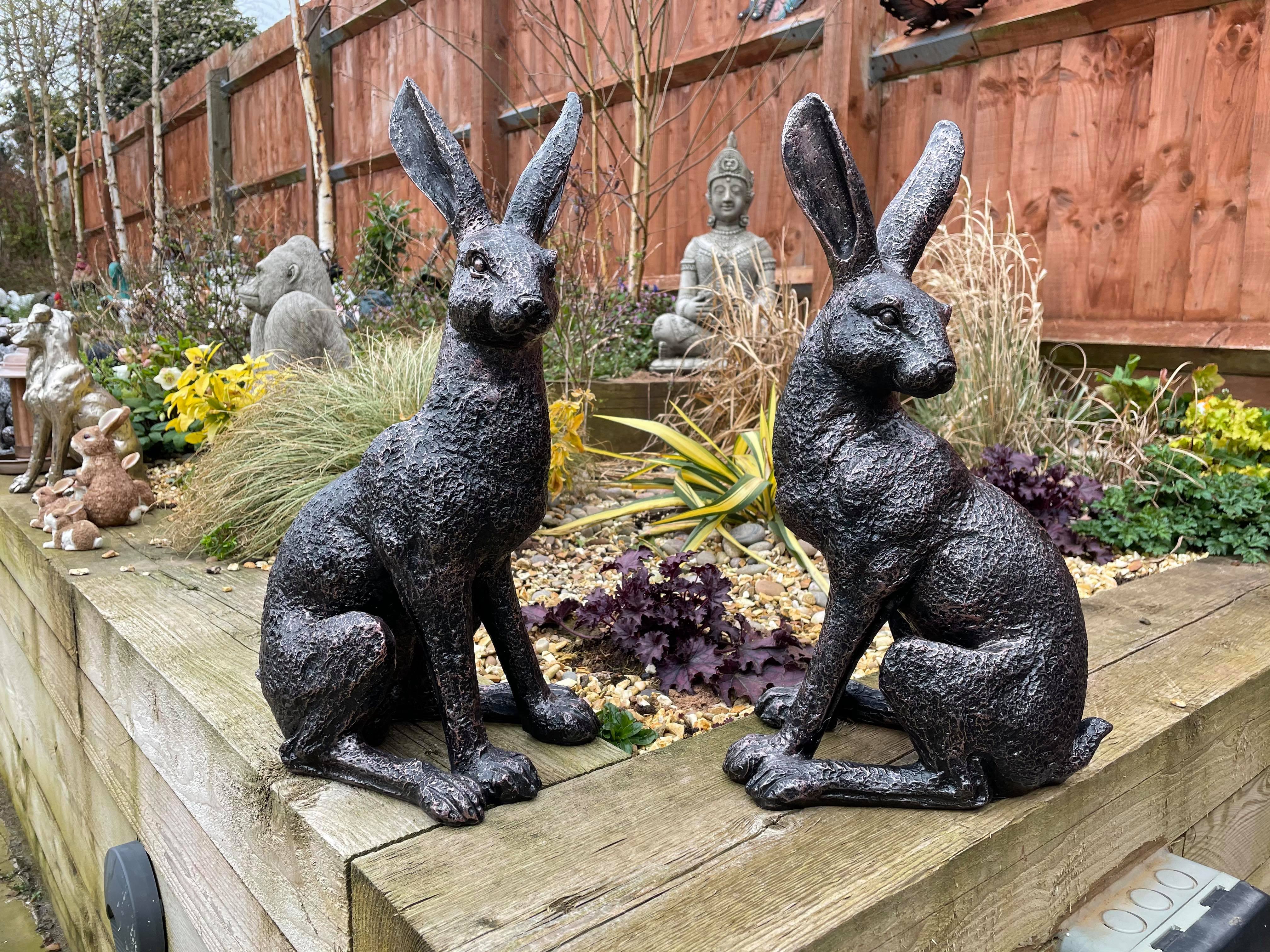 Large March Hares Ornament Set
