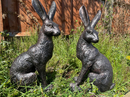 Large March Hares Ornament Set