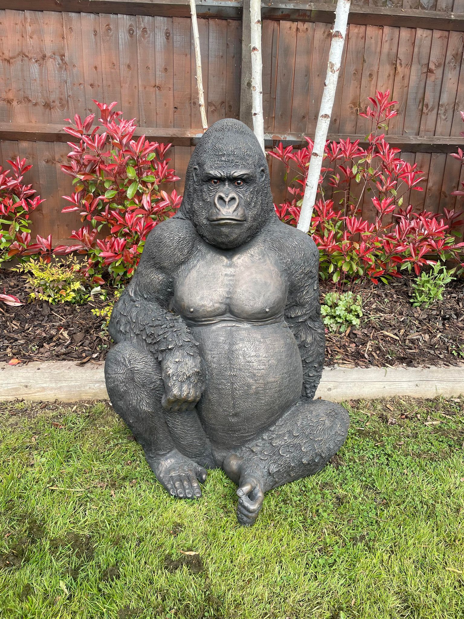 Life Size Gorilla Sculpture - Sitting