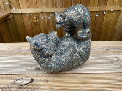 Bronze Bear w/Cub - Backyard Bliss