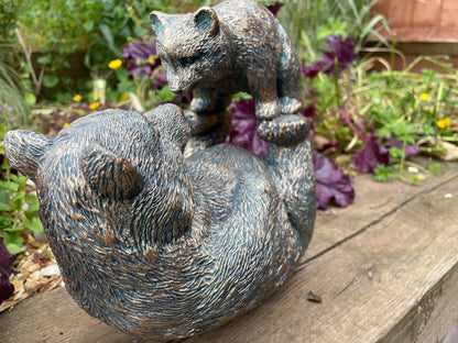 Bronze Bear w/Cub - Backyard Bliss