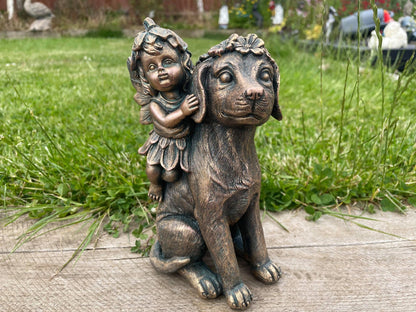 Fairy on Dog - Backyard Bliss
