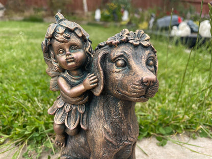 Fairy on Dog - Backyard Bliss