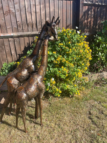 Gorgeous Giraffe Family Metal Set - Backyard Bliss