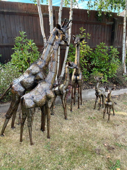 Gorgeous Giraffe Family Metal Set - Backyard Bliss