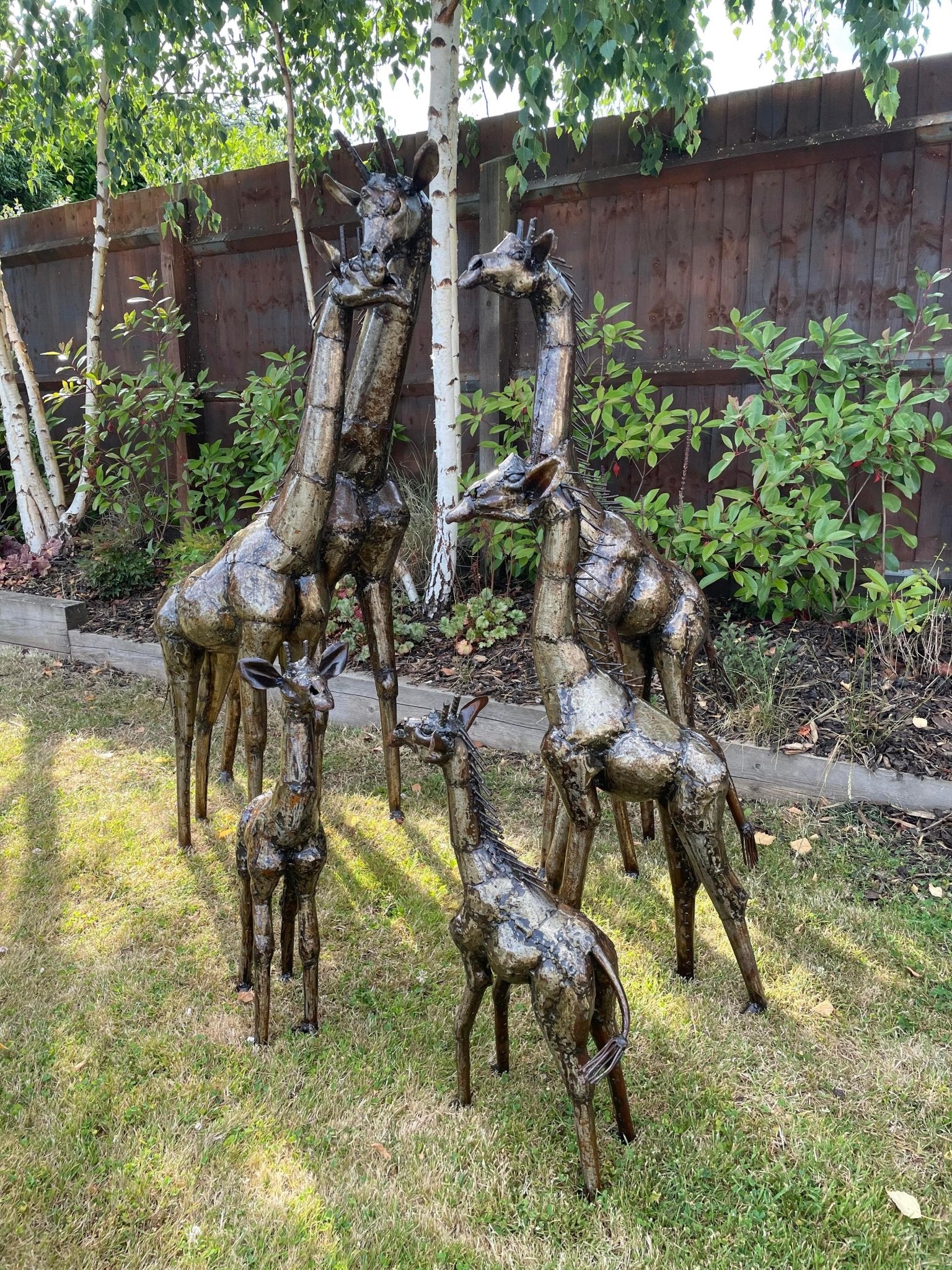 Gorgeous Giraffe Family Metal Set - Backyard Bliss