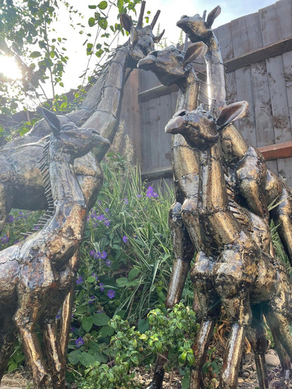 Gorgeous Giraffe Family Metal Set - Backyard Bliss