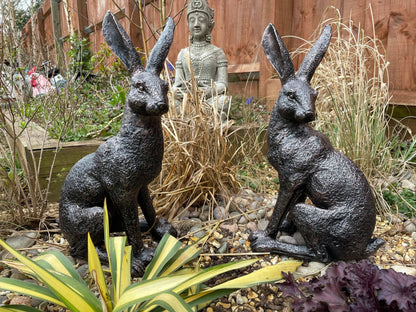 Large March Hares Ornament Set - Backyard Bliss