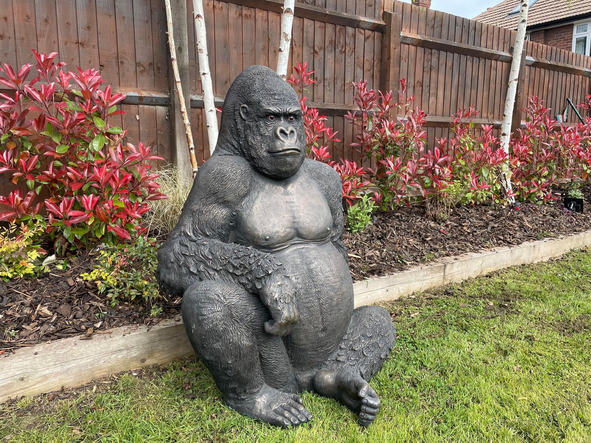 Life - Size Gorilla Statue - Backyard Bliss
