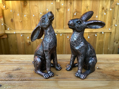 Medium Bronze Moon - Gazing Hares Ornament Set - Backyard Bliss