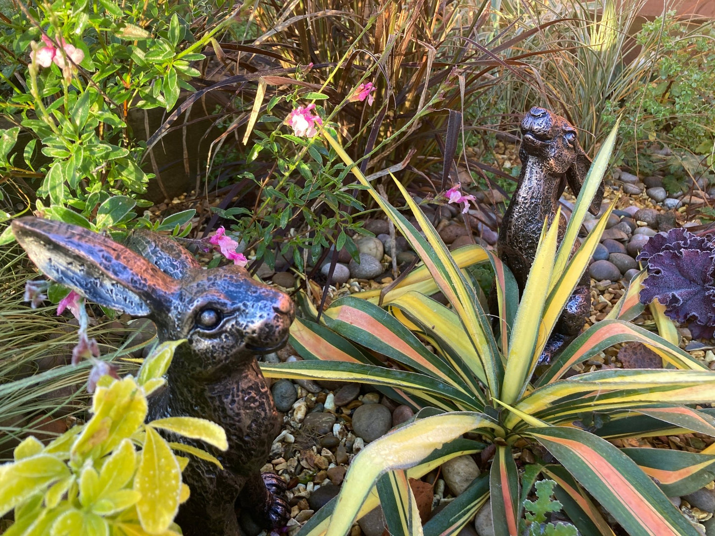 Medium Bronze Moon - Gazing Hares Ornament Set - Backyard Bliss